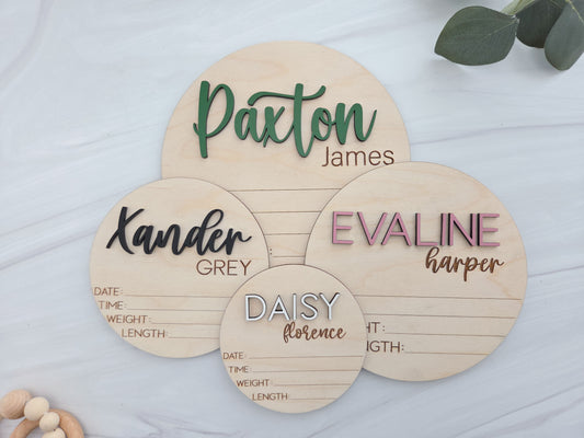 Custom Baby Arrival Announcement Sign, Baby Hospital Sign, Baby Announcement Plaque