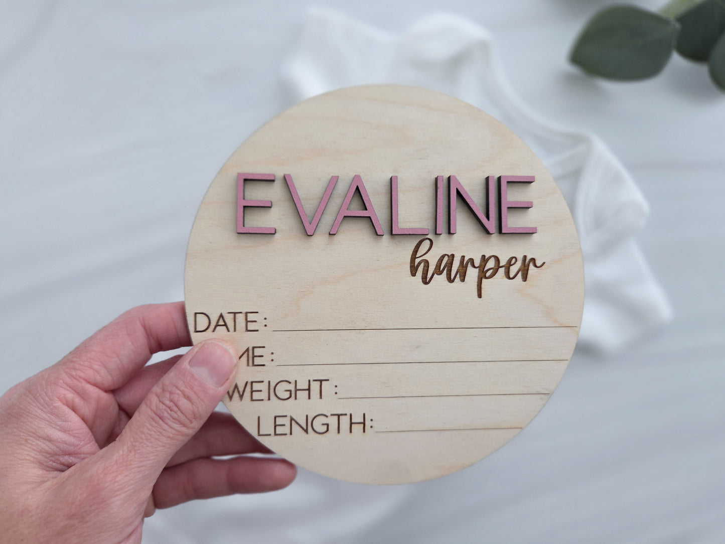Custom Baby Arrival Announcement Sign, Baby Hospital Sign, Baby Announcement Plaque
