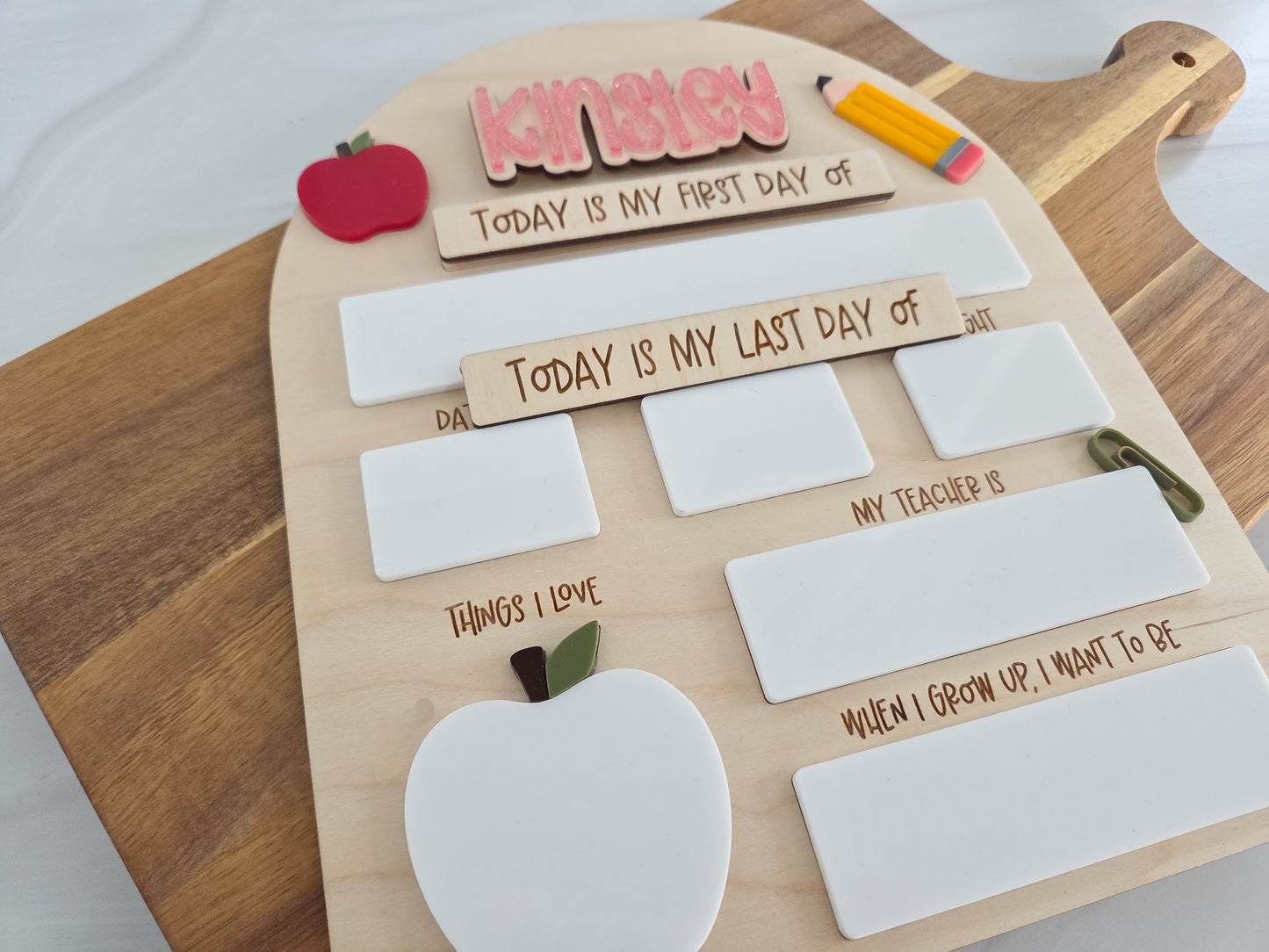 Personalized First & Last Day of School Board | Interchangeable Names | Reusable School Milestone Sign (Copy)