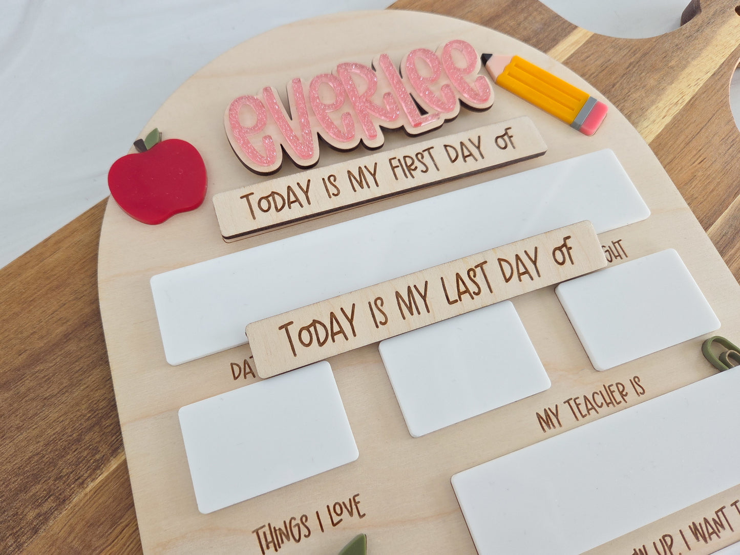 Personalized First & Last Day of School Board | Interchangeable Names | Reusable School Milestone Sign (Copy)