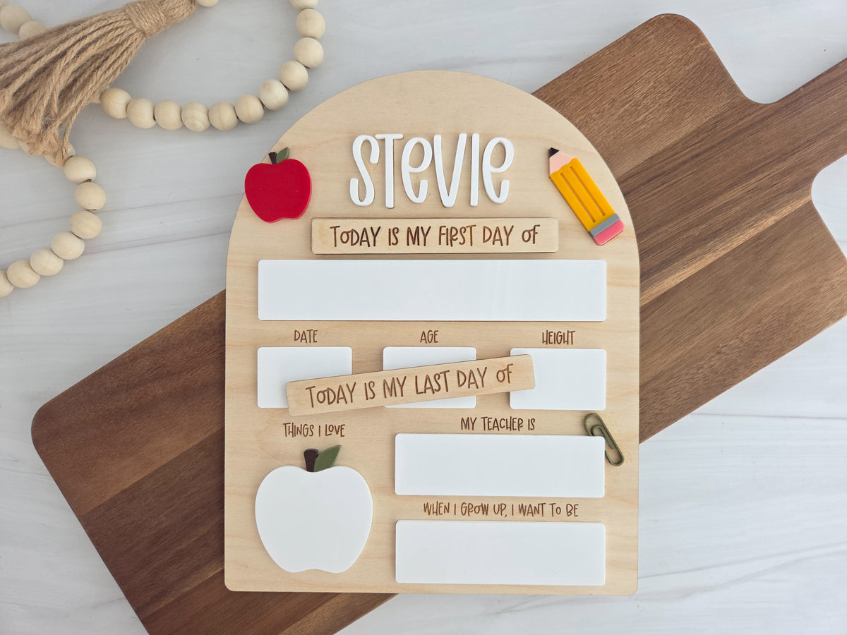 Personalized First and Last Day of School Sign