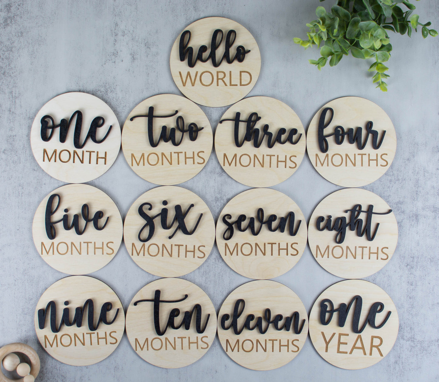 Wooden Milestone Markers for Babies