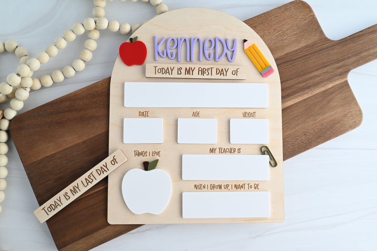 Personalized First and Last Day of School Sign