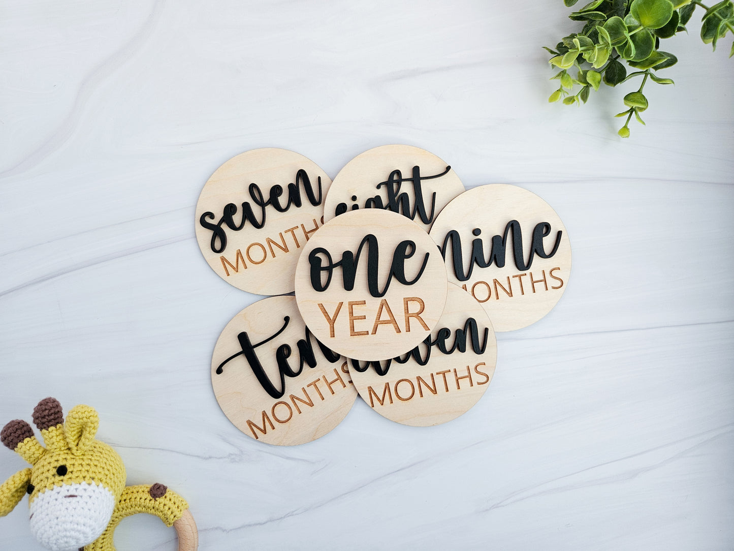 Wooden Milestone Markers for Babies