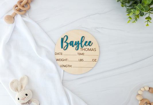 Wooden Baby Announcement Sign for mom to be