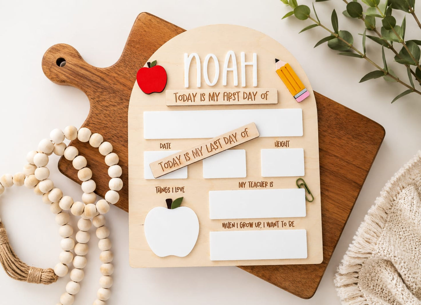 Personalized First and Last Day of School Sign