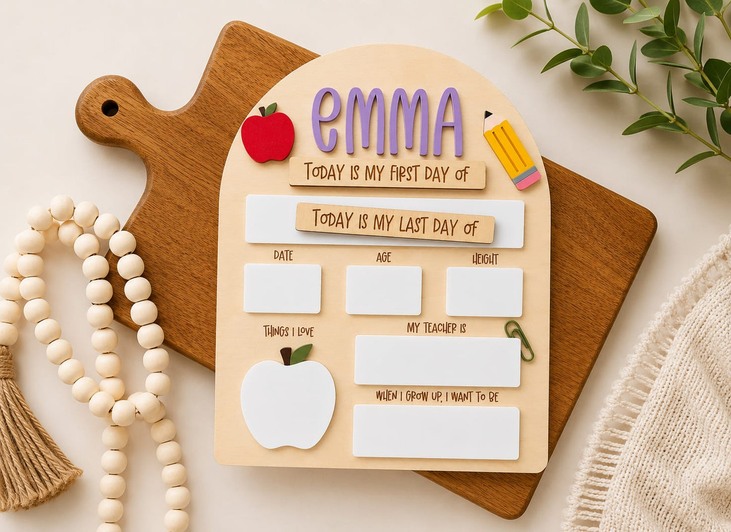 Personalized First and Last Day of School Sign