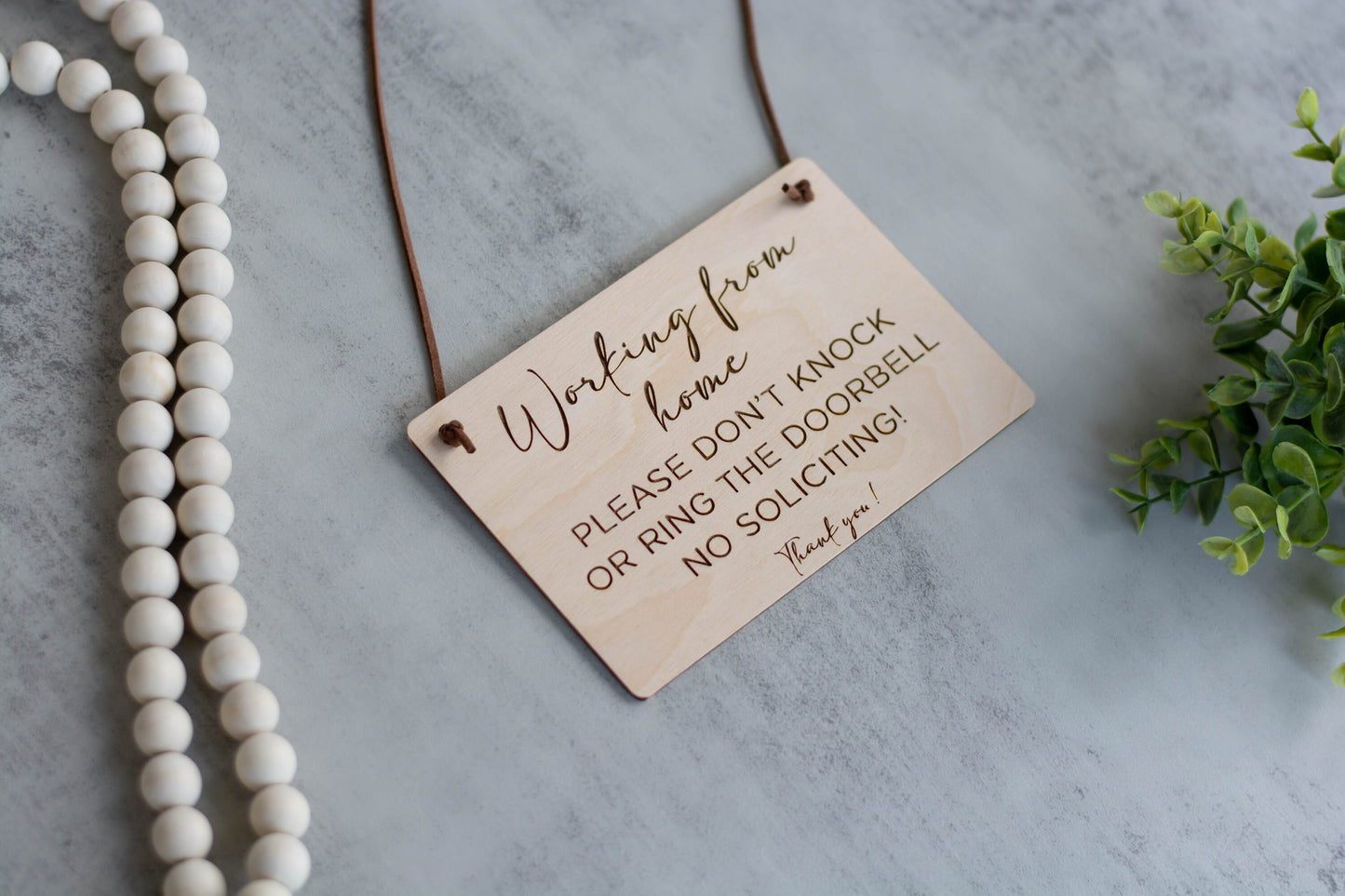 Working from Home Sign, Please Don't Knock Sign, Don't Ring the Doorbell, WFH Front Door Sign, No Soliciting Sign for Remote Worker