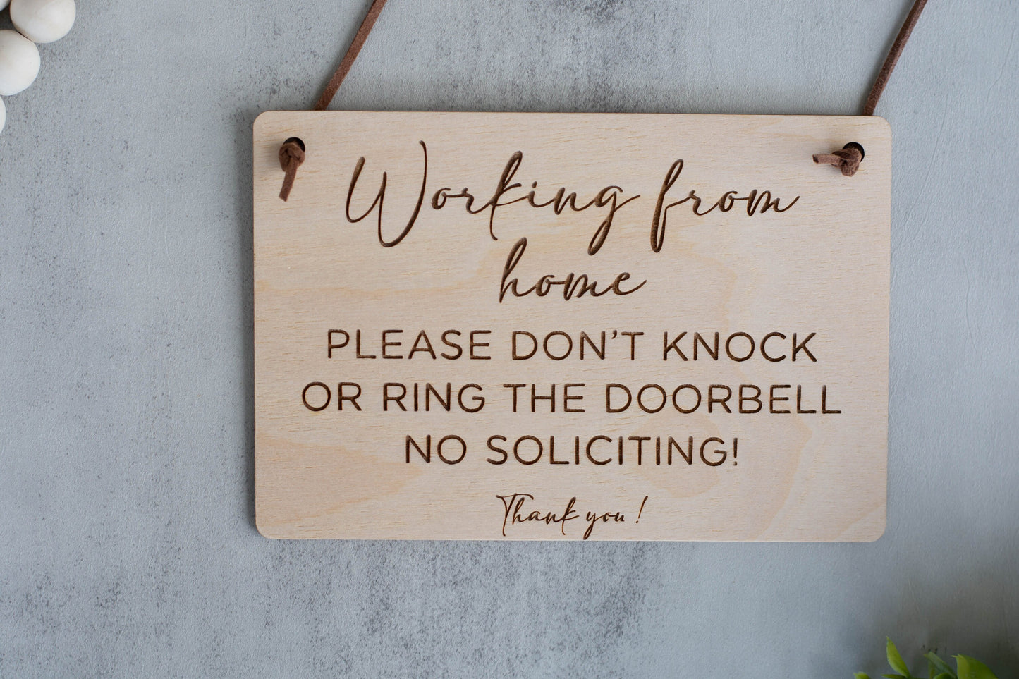 Working from Home Sign, Please Don't Knock Sign, Don't Ring the Doorbell, WFH Front Door Sign, No Soliciting Sign for Remote Worker