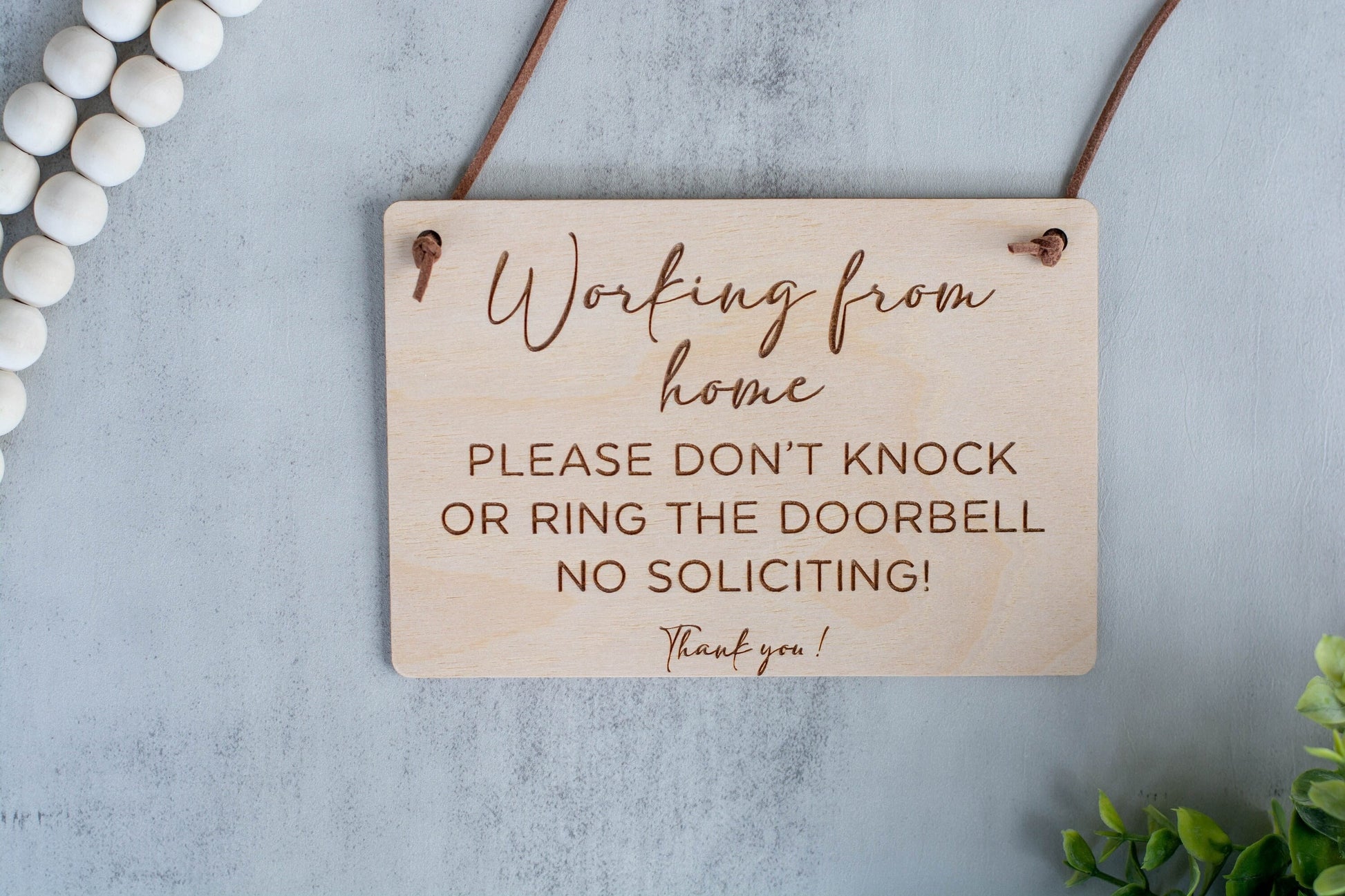 Working from Home Sign, Please Don't Knock Sign, Don't Ring the Doorbell, WFH Front Door Sign, No Soliciting Sign for Remote Worker