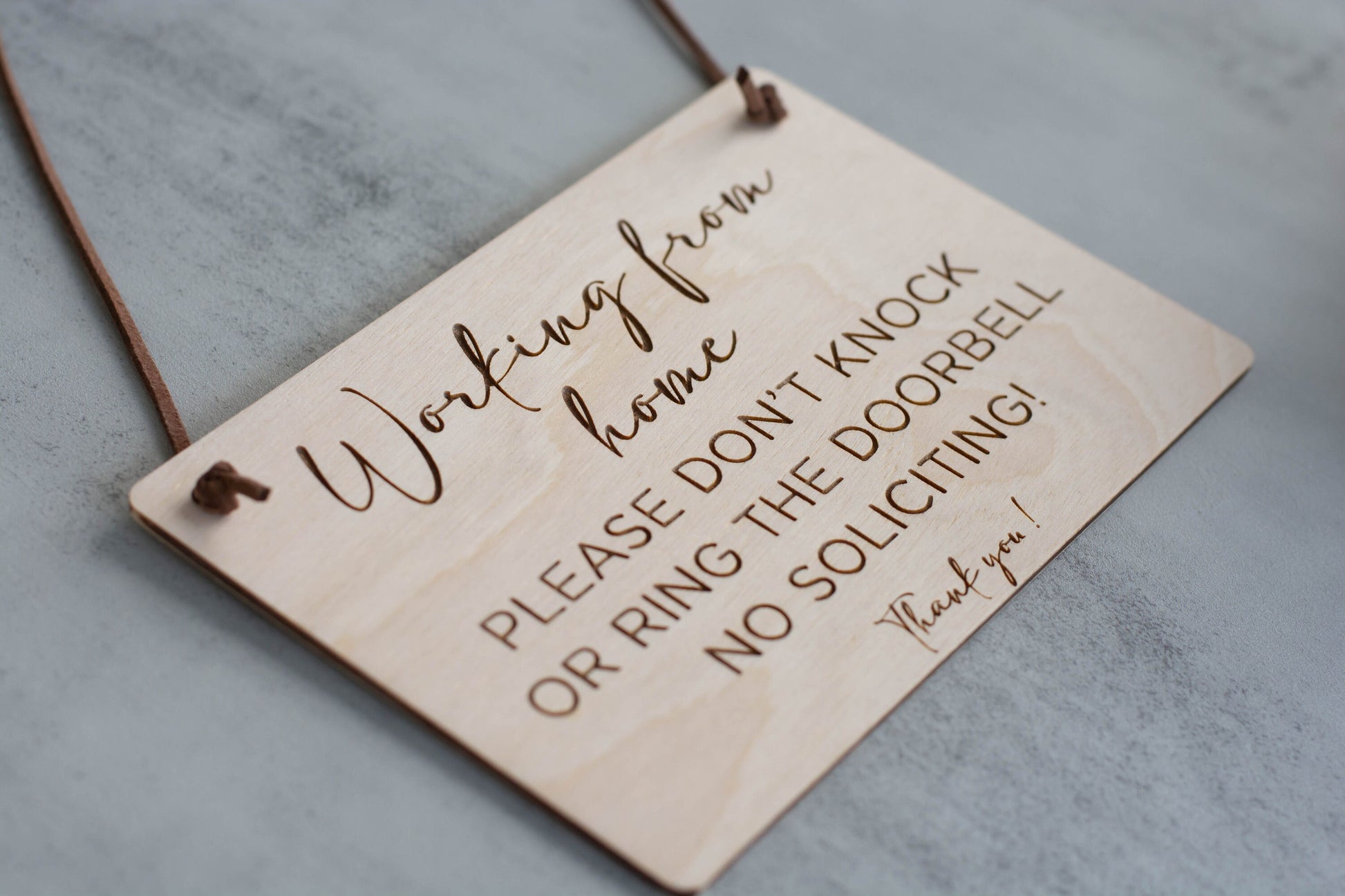 Working from Home Sign, Please Don't Knock Sign, Don't Ring the Doorbell, WFH Front Door Sign, No Soliciting Sign for Remote Worker