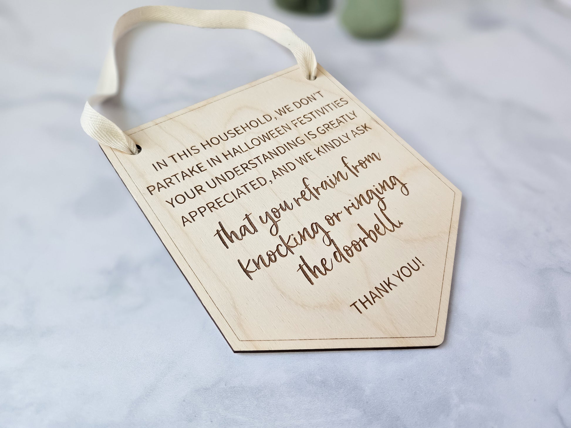 Custom Wood Door Sign, No Halloween Sign, Please Don't Disturb, No Knocking or Ring doorbell, Personalized Door Sign