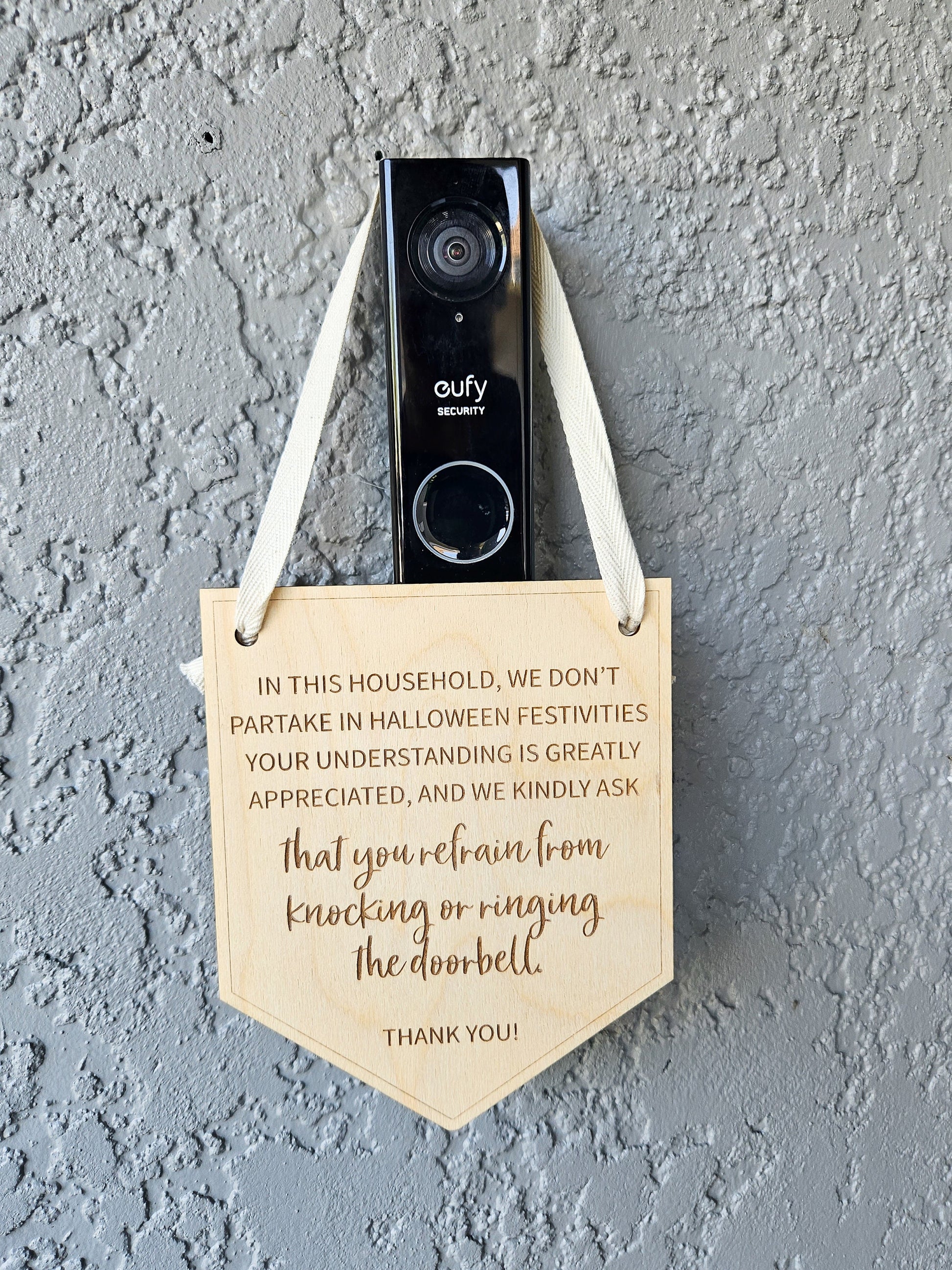 Custom Wood Door Sign, No Halloween Sign, Please Don't Disturb, No Knocking or Ring doorbell, Personalized Door Sign