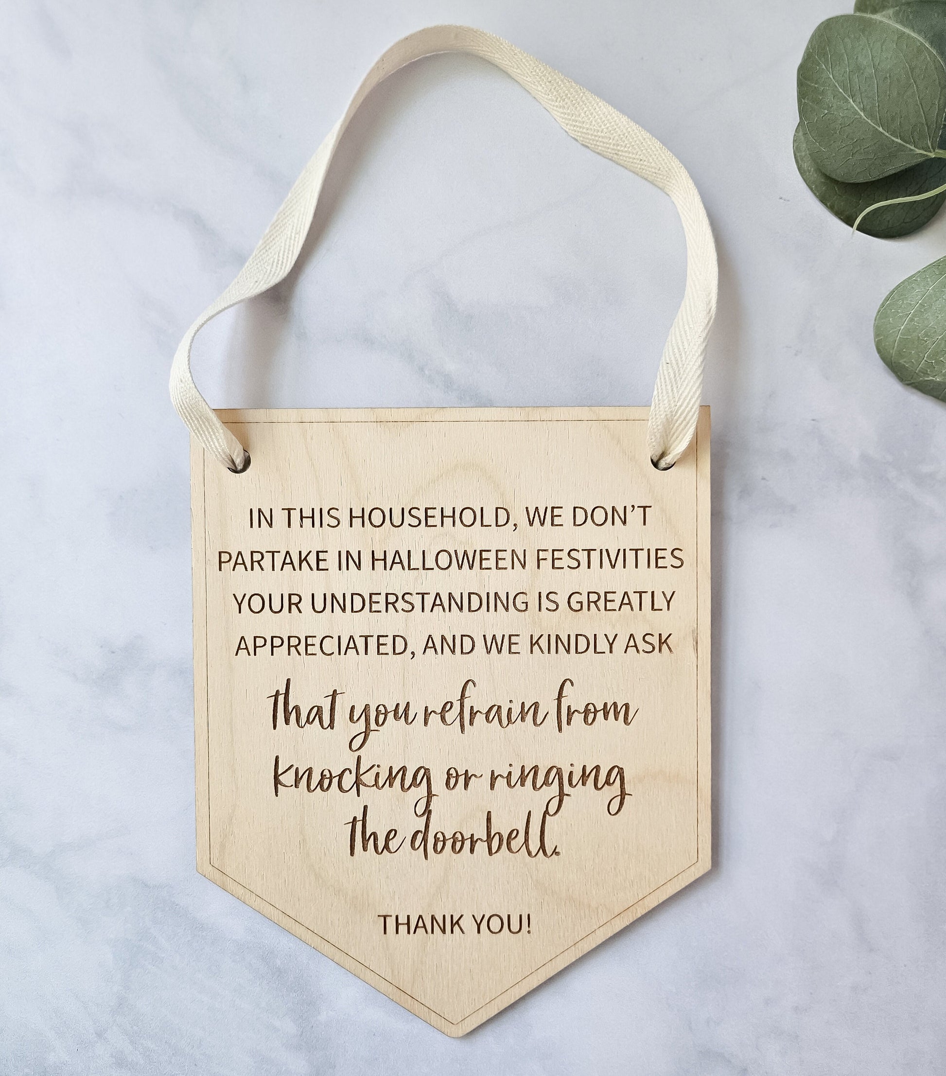 Custom Wood Door Sign, No Halloween Sign, Please Don't Disturb, No Knocking or Ring doorbell, Personalized Door Sign