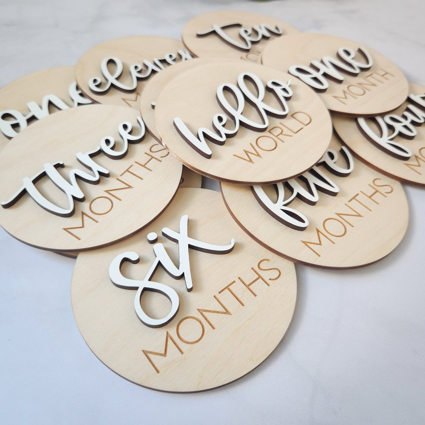 Baby Milestone Discs Set, Wooden Milestone Discs, Monthly Milestone Marker, Baby Keepsake, New Mom Gift, Baby Photo Prop, Milestone Cards