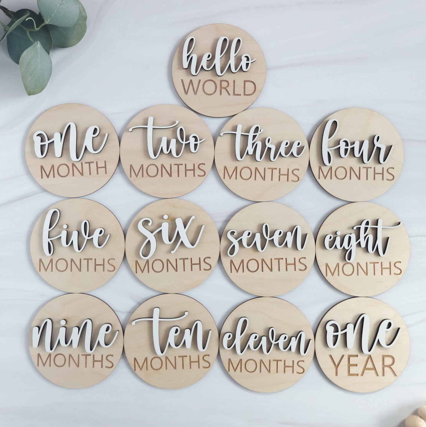 Baby Milestones Cards for Baby Photos | Monthly Milestone Cards | Hello World Hospital Sign | New Baby Gift | Baby Announcement Sign