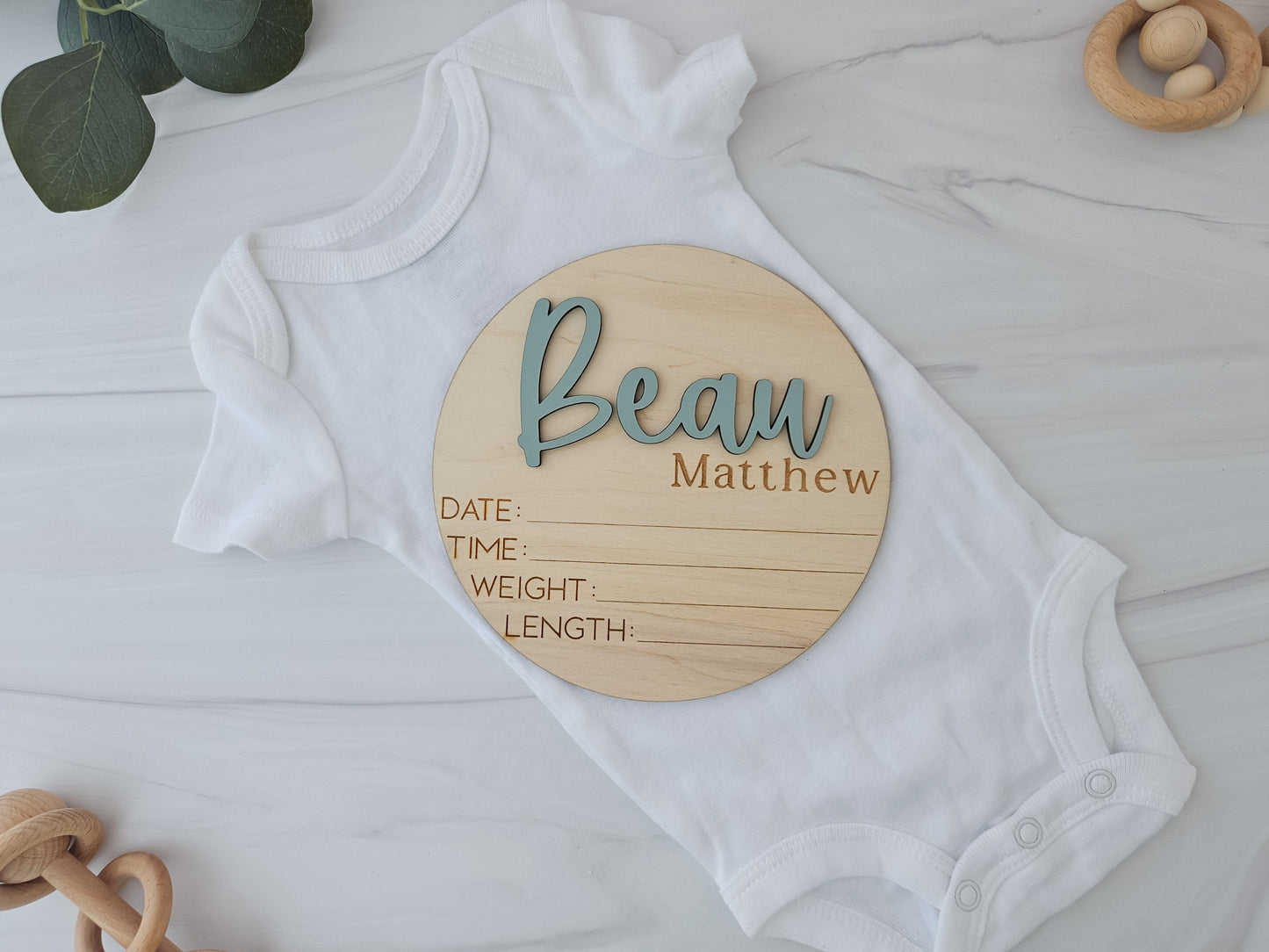 Baby Announcement Sign with Birth Stats | Baby Name Sign for Nursery | Baby Footprint Sign | Baby Name Sign for Hospital | Baby Gift