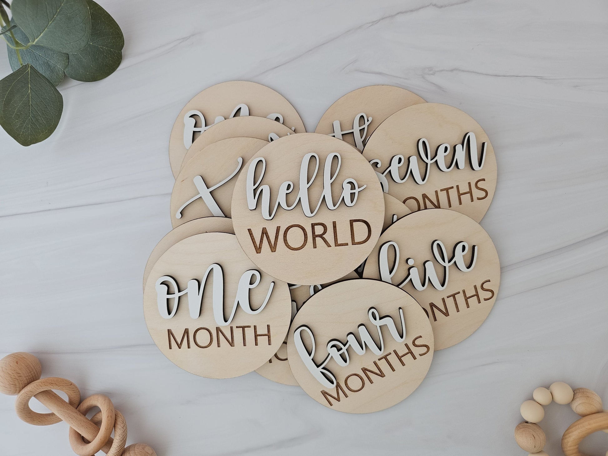 Baby Milestones Cards for Baby Photos | Monthly Milestone Cards | Hello World Hospital Sign | New Baby Gift | Baby Announcement Sign