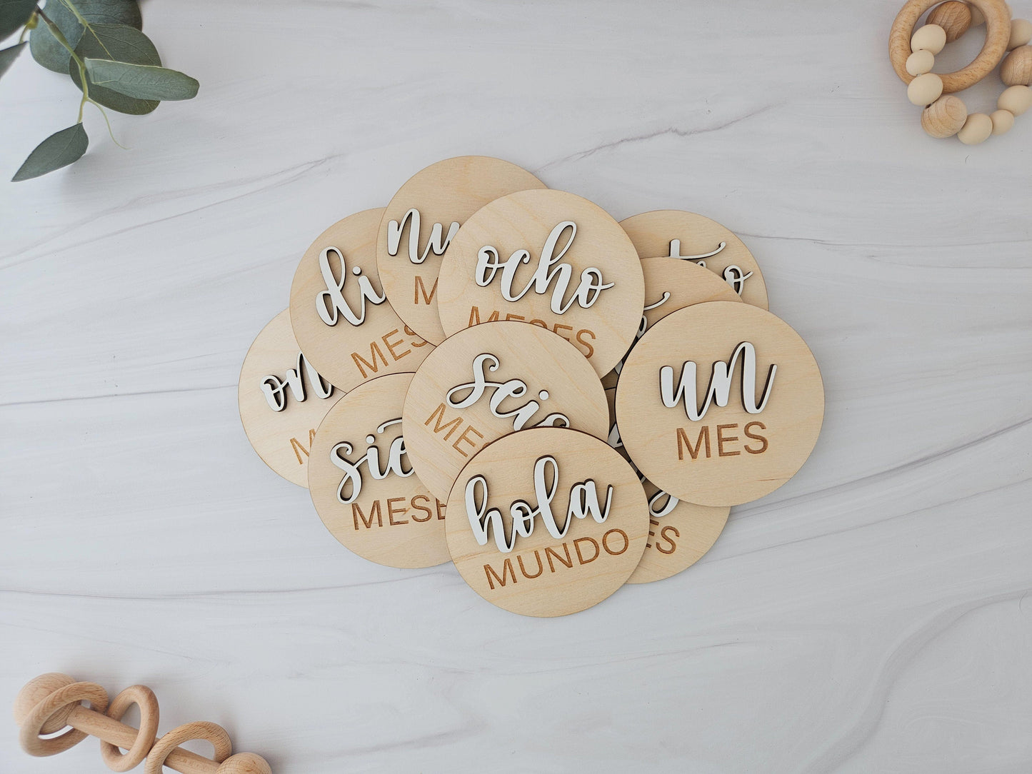 Monthly Milestone Markers in Spanish | Baby Milestone Cards | Gift for New Baby | Baby Hospital Sign | Monthly Milestone Baby