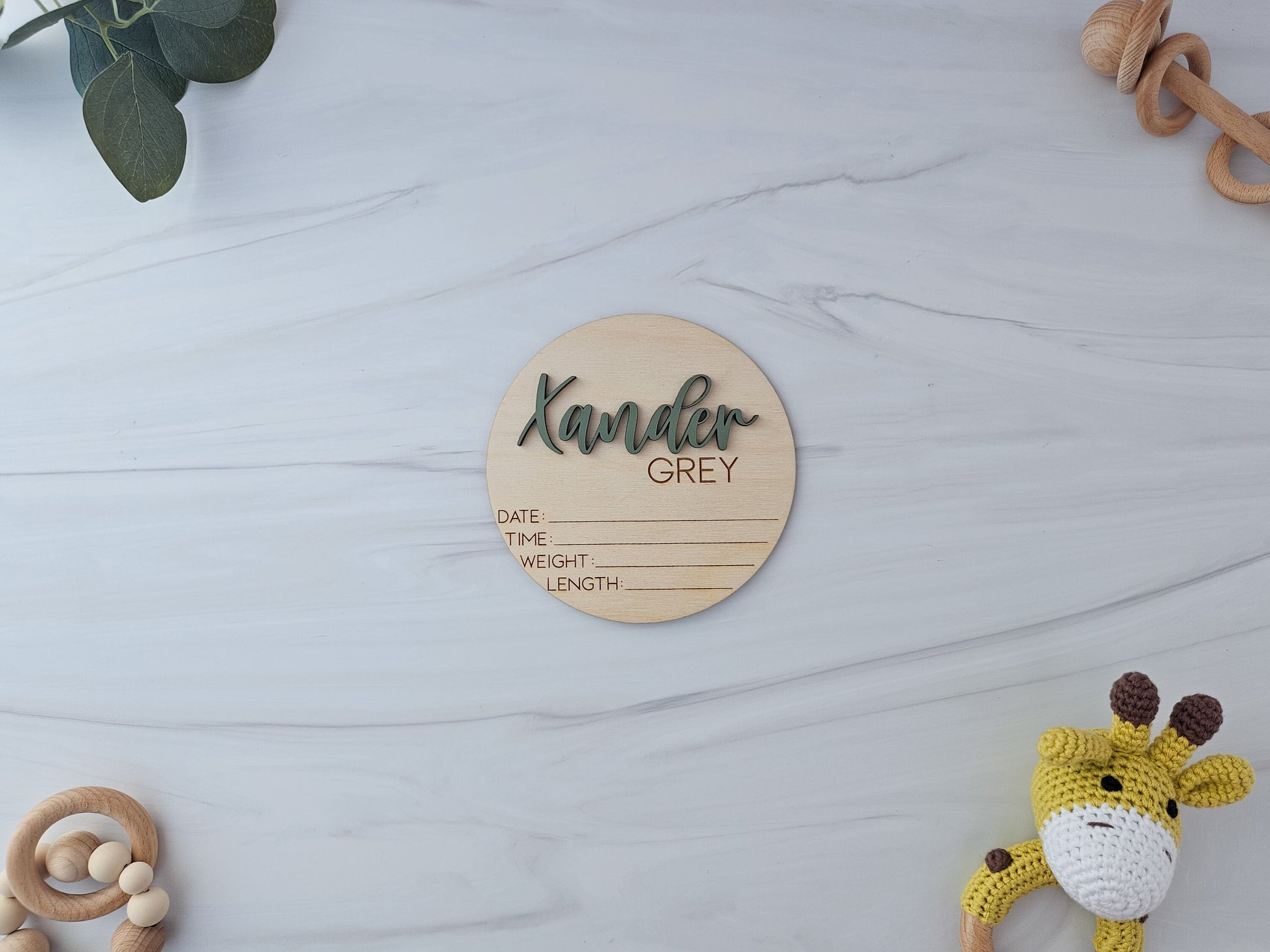 Wooden Baby Announcement Sign | Baby Footprint Sign | Baby Birth Stats Sign | Personalized Baby Gifts | Baby Name Sign for Hospital