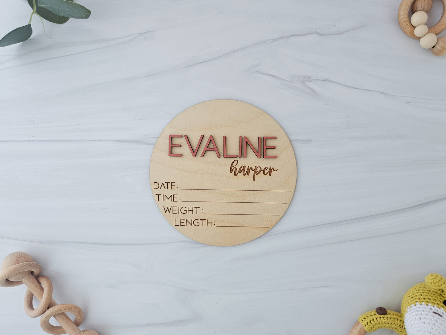 Baby Announcement Sign | Baby Footprint Sign | Baby Birth Stats Sign | Personalized Baby Gifts | Sign for Hospital | Baby Name Reveal