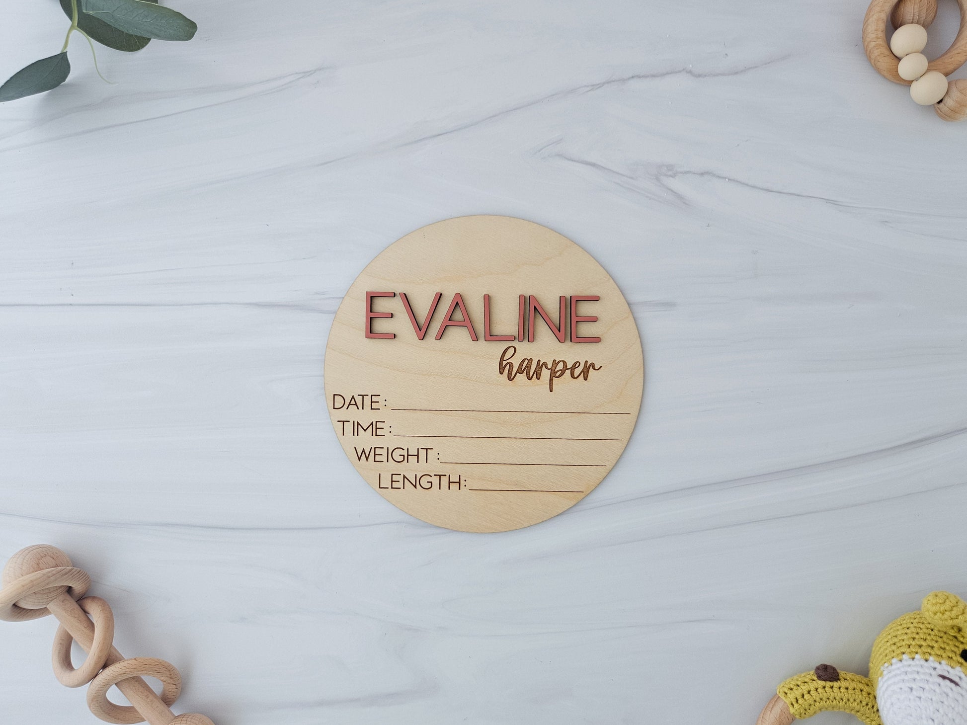 Baby Announcement Sign | Baby Footprint Sign | Baby Birth Stats Sign | Personalized Baby Gifts | Sign for Hospital | Baby Name Reveal