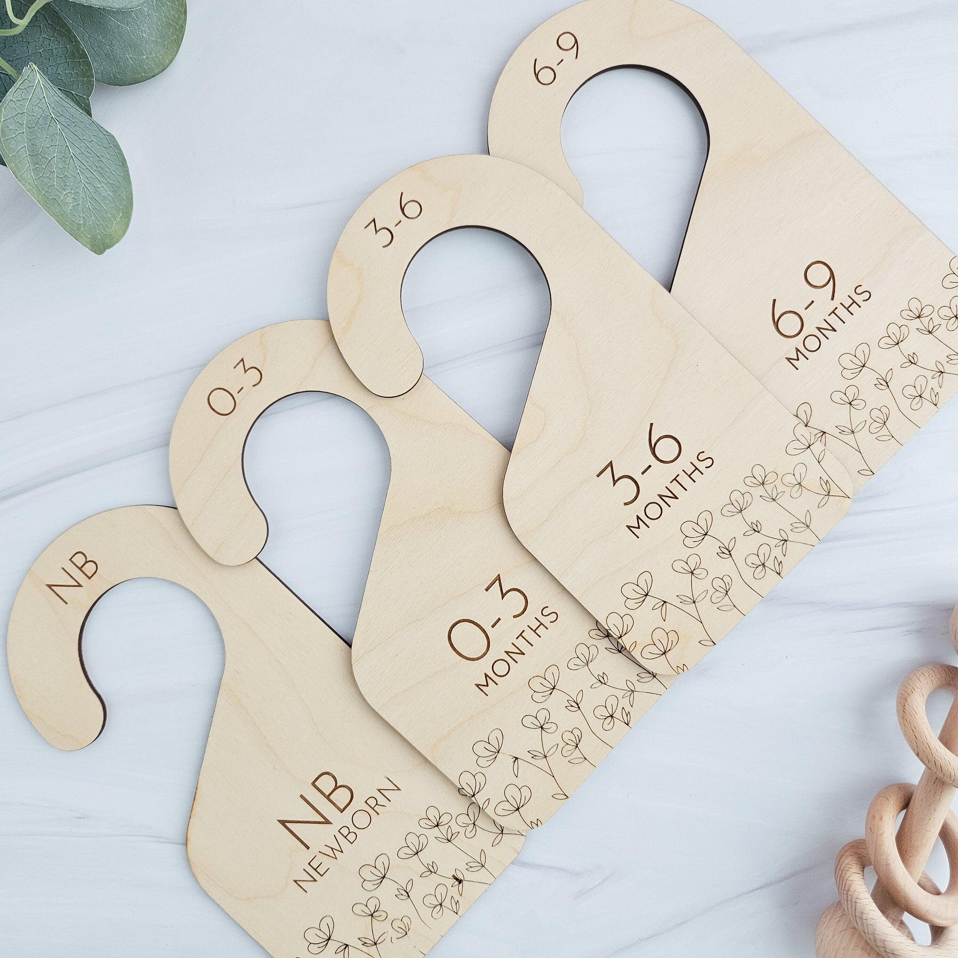 Nursery Closet Dividers, Baby Clothes Dividers, Nursery Organizing, Wooden Baby Gifts, Floral Closet Dividers, Baby Shower Gift Ideas