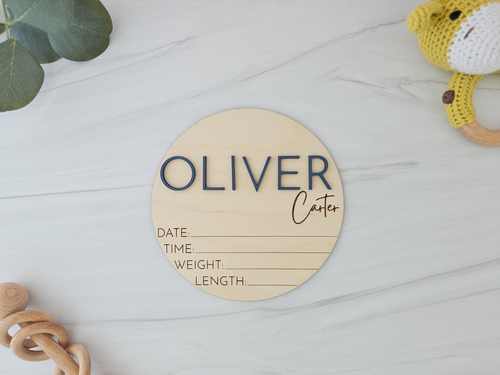Baby Announcement Sign with Birth Stats | Baby Name Sign for Hospital | Baby Name Plate | Birth Stat Sign | Wooden Birth Announcement Sign