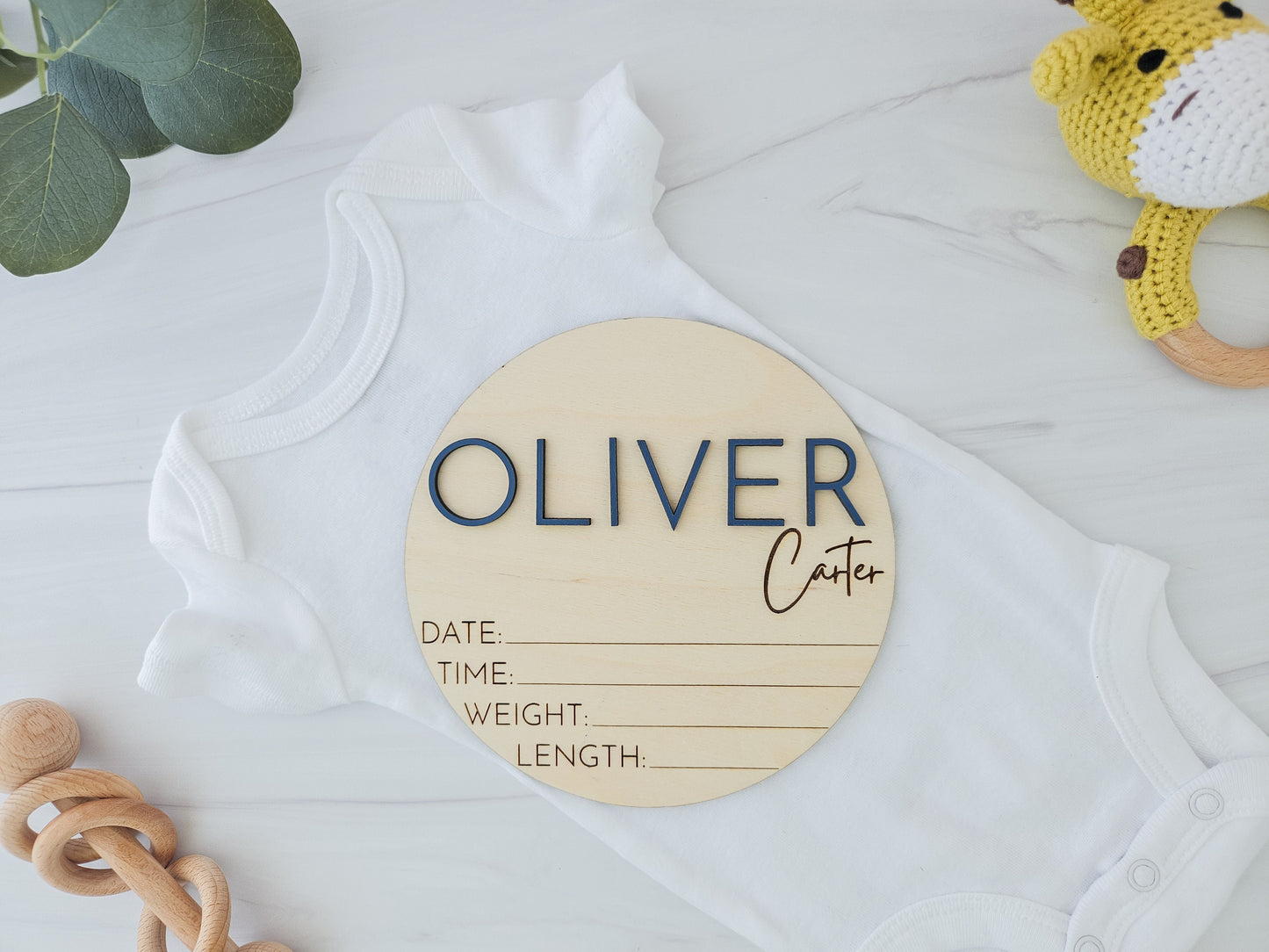 Baby Announcement Sign with Birth Stats | Baby Name Sign for Hospital | Baby Name Plate | Birth Stat Sign | Wooden Birth Announcement Sign