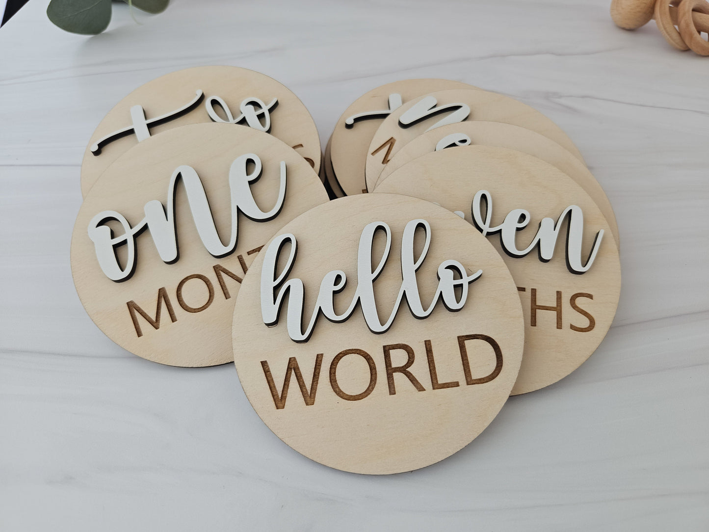 Baby Milestones Cards for Baby Photos | Monthly Milestone Cards | Hello World Hospital Sign | New Baby Gift | Baby Announcement Sign