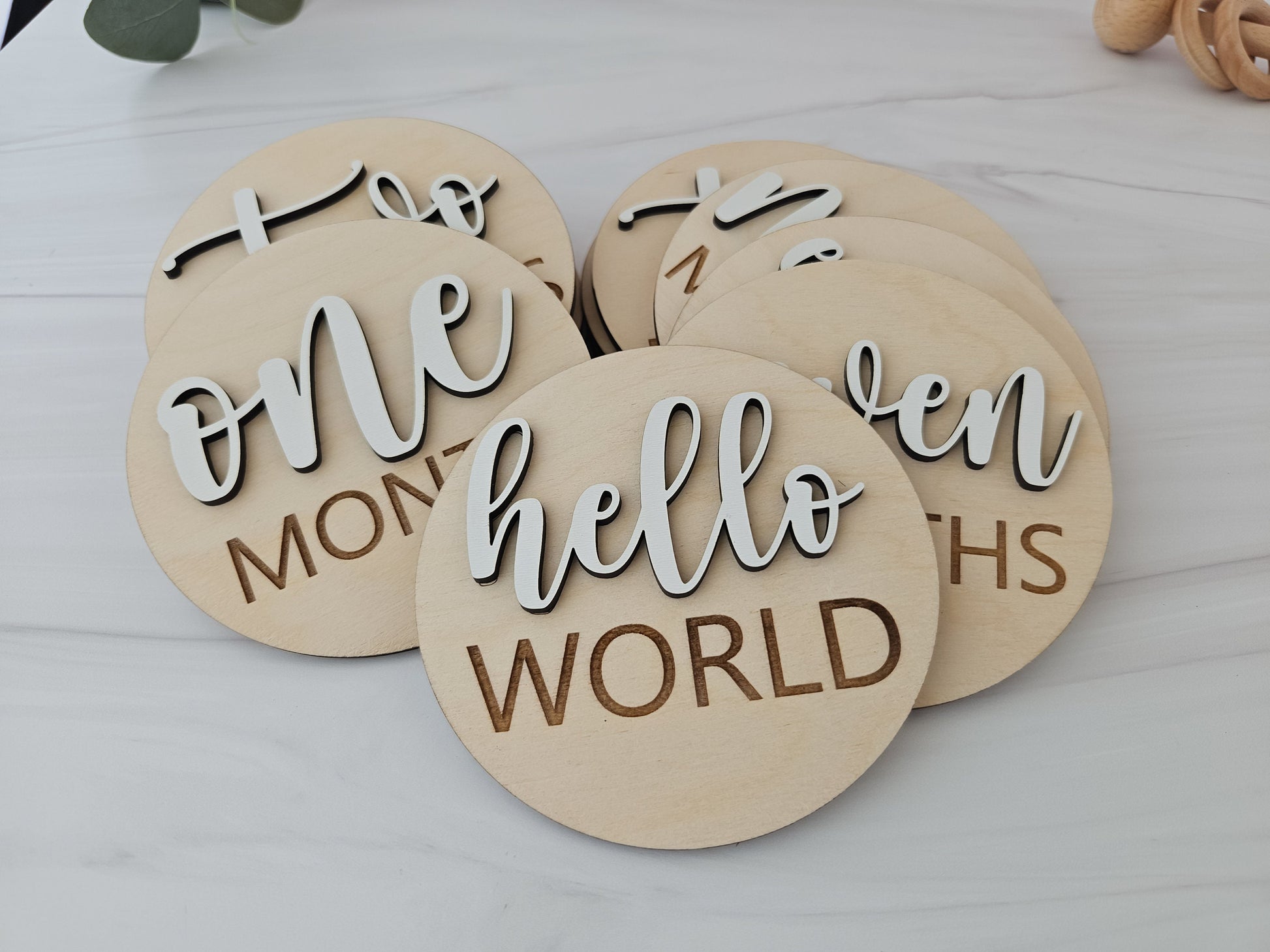 Baby Milestones Cards for Baby Photos | Monthly Milestone Cards | Hello World Hospital Sign | New Baby Gift | Baby Announcement Sign