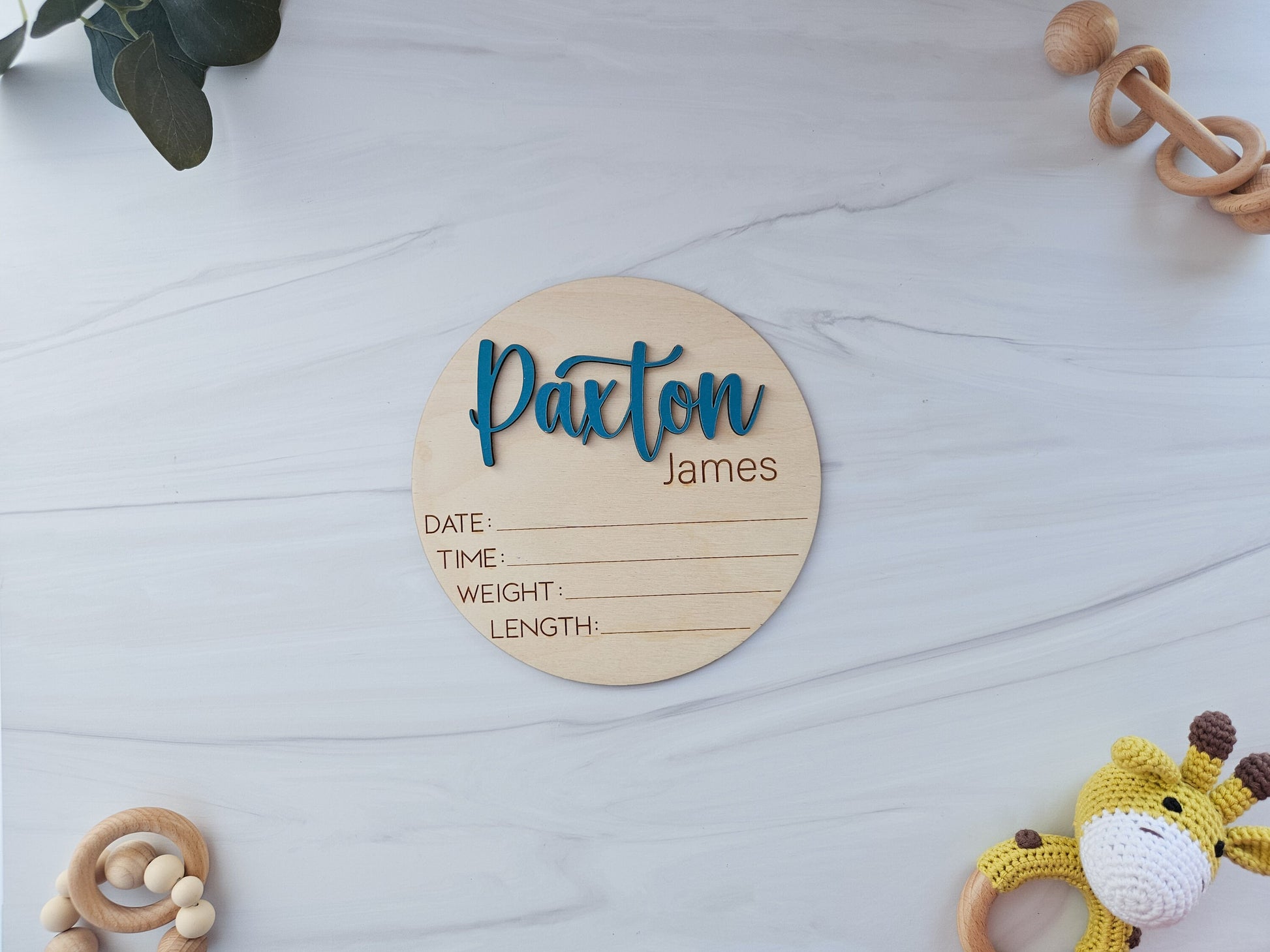 Personalized Baby Birth Announcement Sign for Hospital | Footprint Sign for Newborn | Gift for New Mom | Birth Stats Sign | Gift for Newborn