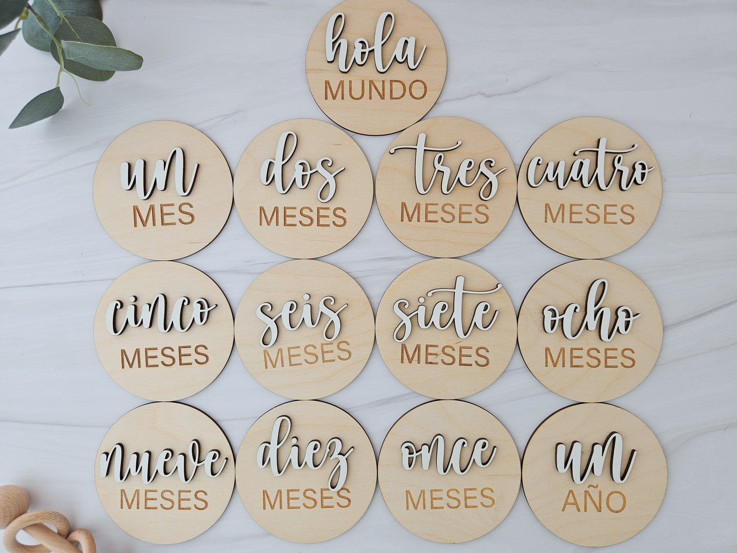 Monthly Milestone Markers in Spanish | Baby Milestone Cards | Gift for New Baby | Baby Hospital Sign | Monthly Milestone Baby
