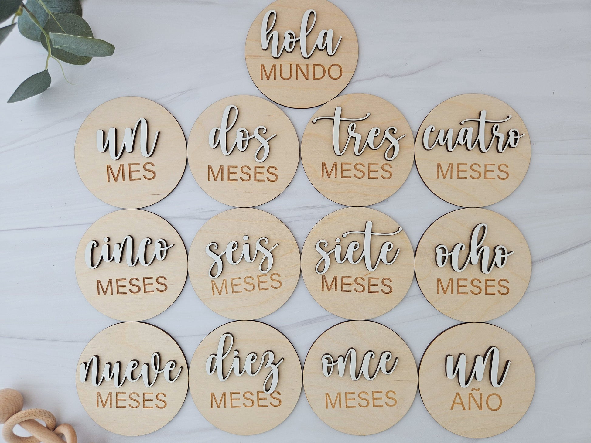 Monthly Milestone Markers in Spanish | Baby Milestone Cards | Gift for New Baby | Baby Hospital Sign | Monthly Milestone Baby