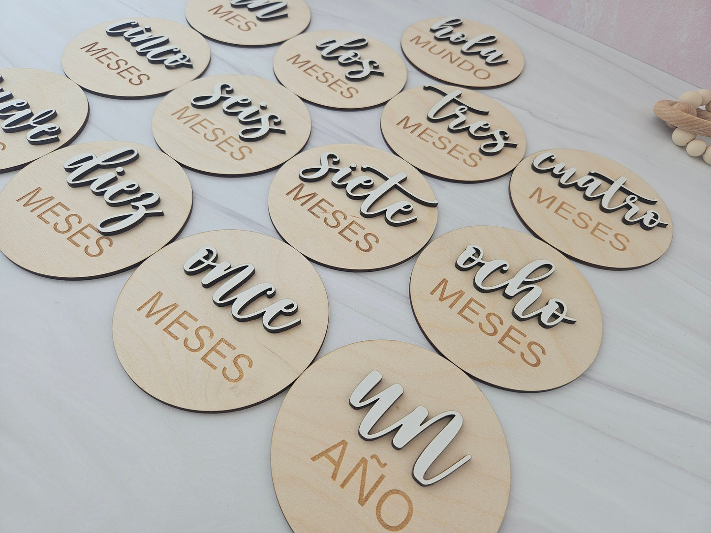 Monthly Milestone Markers in Spanish | Baby Milestone Cards | Gift for New Baby | Baby Hospital Sign | Monthly Milestone Baby