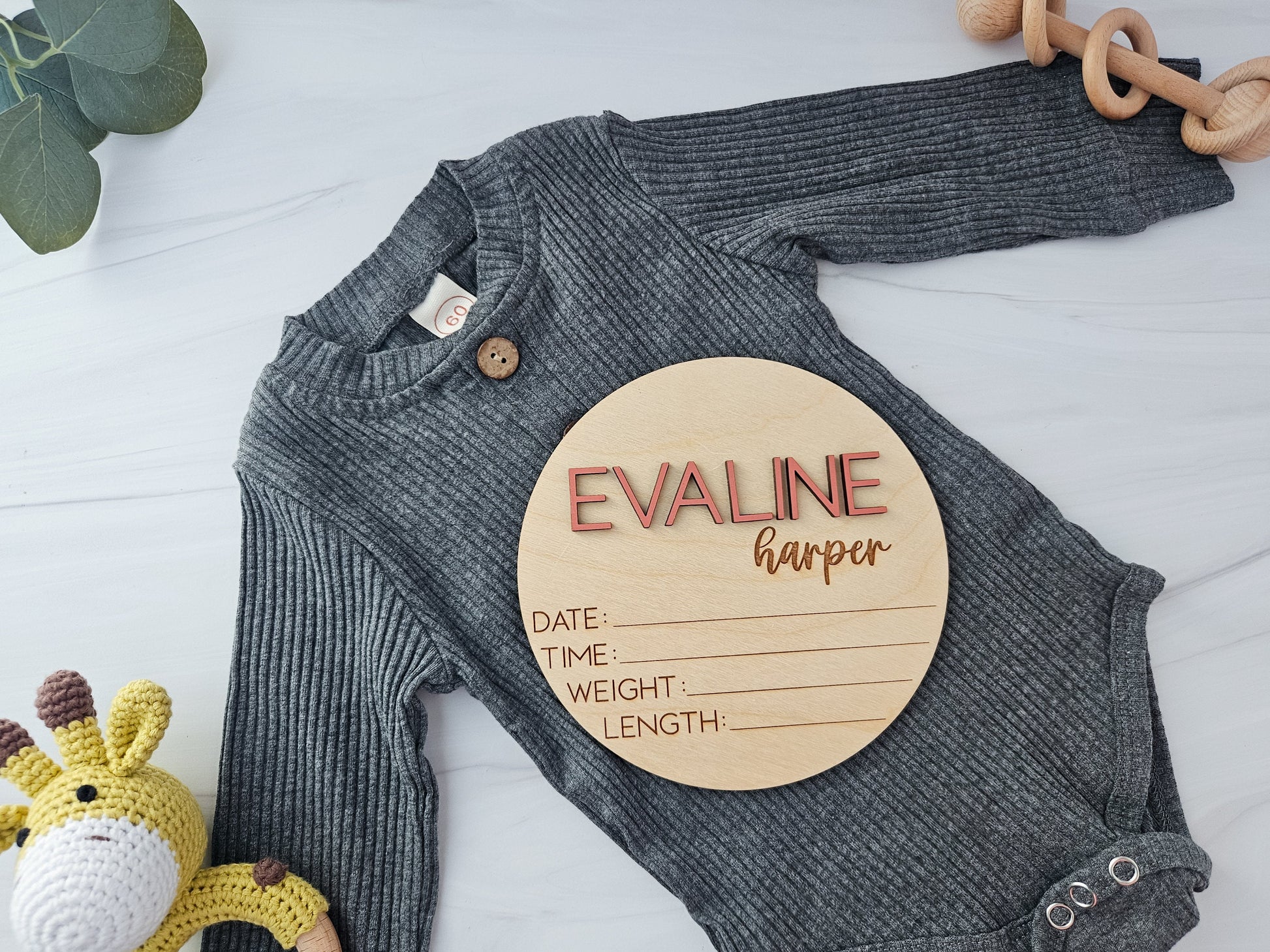 Baby Announcement Sign | Baby Footprint Sign | Baby Birth Stats Sign | Personalized Baby Gifts | Sign for Hospital | Baby Name Reveal