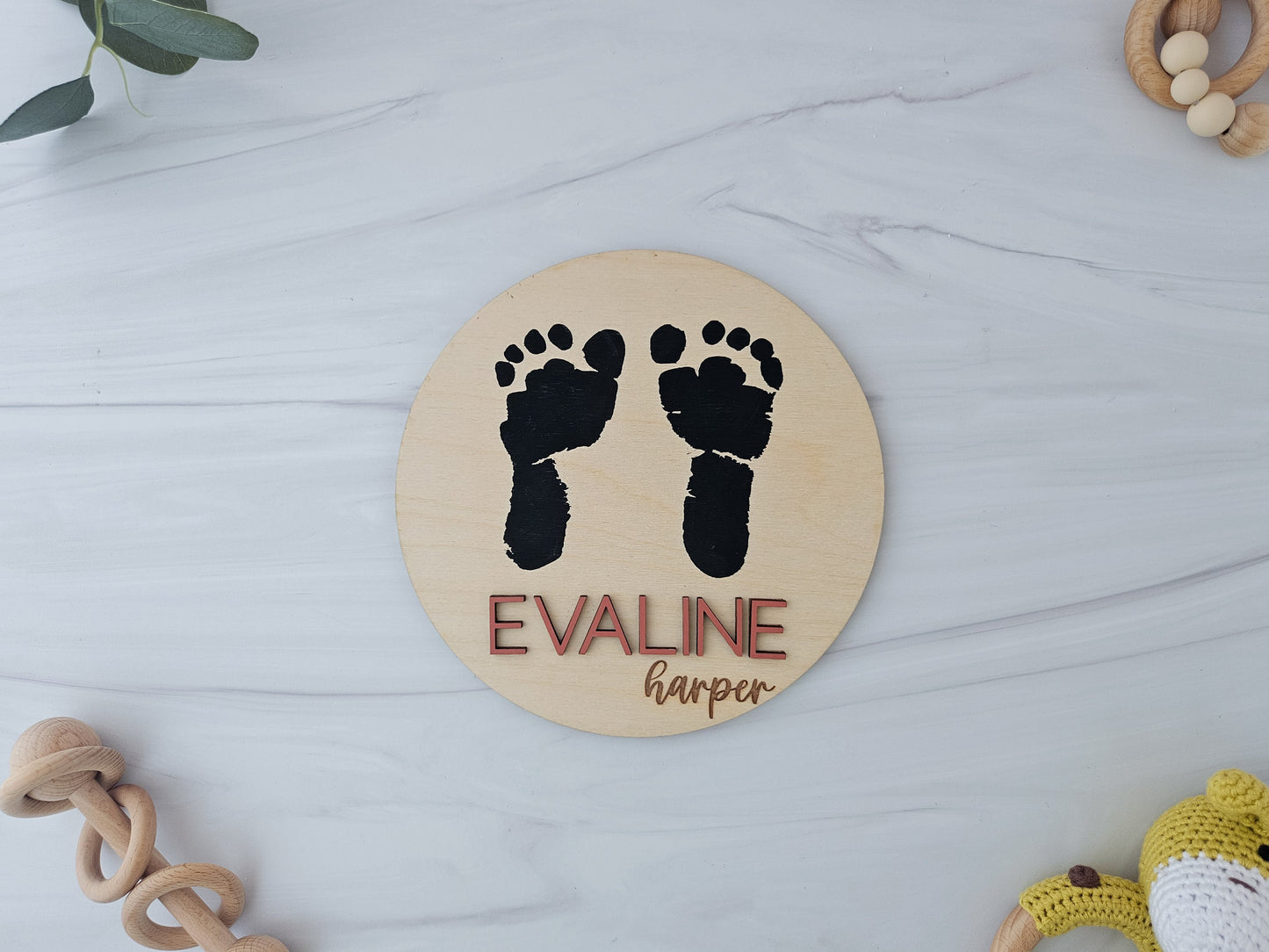 Baby Announcement Sign | Baby Footprint Sign | Baby Birth Stats Sign | Personalized Baby Gifts | Sign for Hospital | Baby Name Reveal