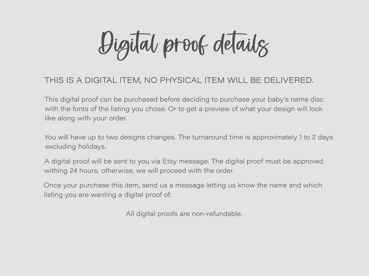 Digital Proof Add-on - No Physical item