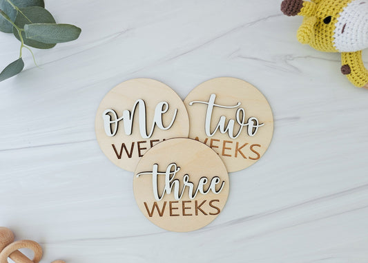 Weekly Milestone Discs, Baby Milestones Markers for Baby Photography, Baby Shower Gift for New Mom, Weekly Milestone Cards