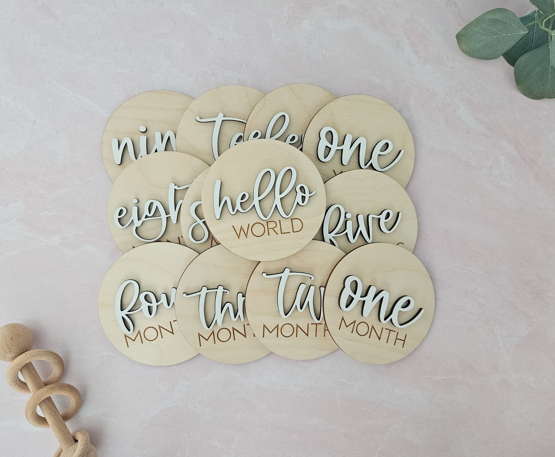 Baby Milestone Discs Set, Wooden Milestone Discs, Monthly Milestone Marker, Baby Keepsake, New Mom Gift, Baby Photo Prop, Milestone Cards