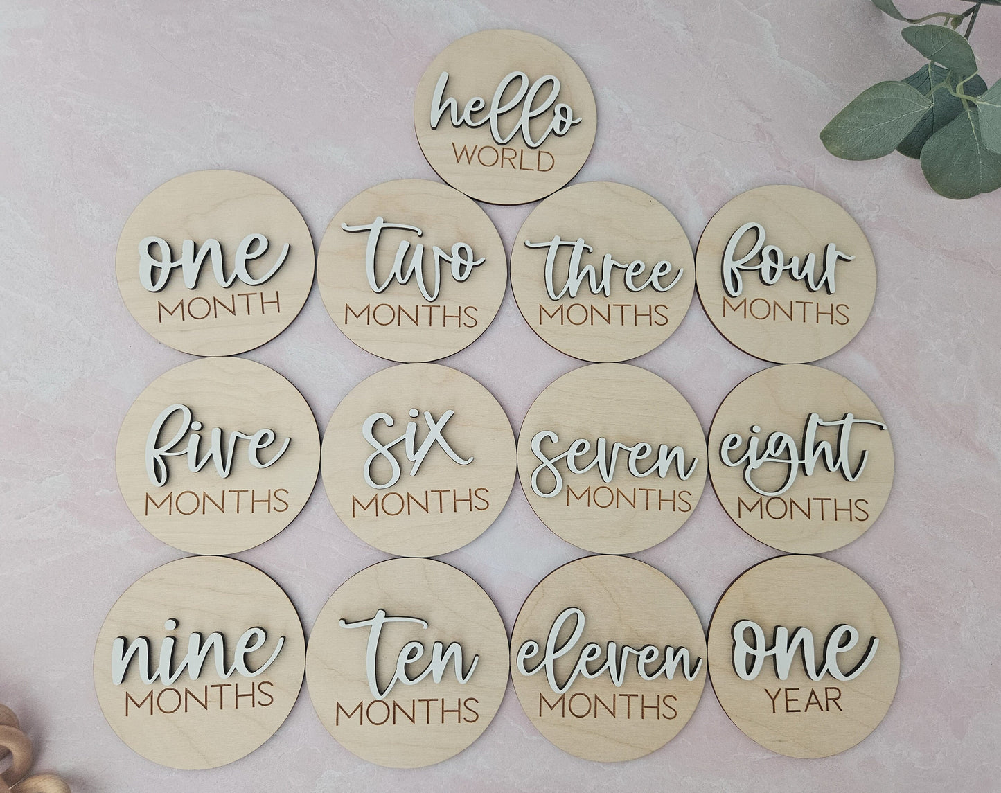 Baby Milestone Discs Set, Wooden Milestone Discs, Monthly Milestone Marker, Baby Keepsake, New Mom Gift, Baby Photo Prop, Milestone Cards