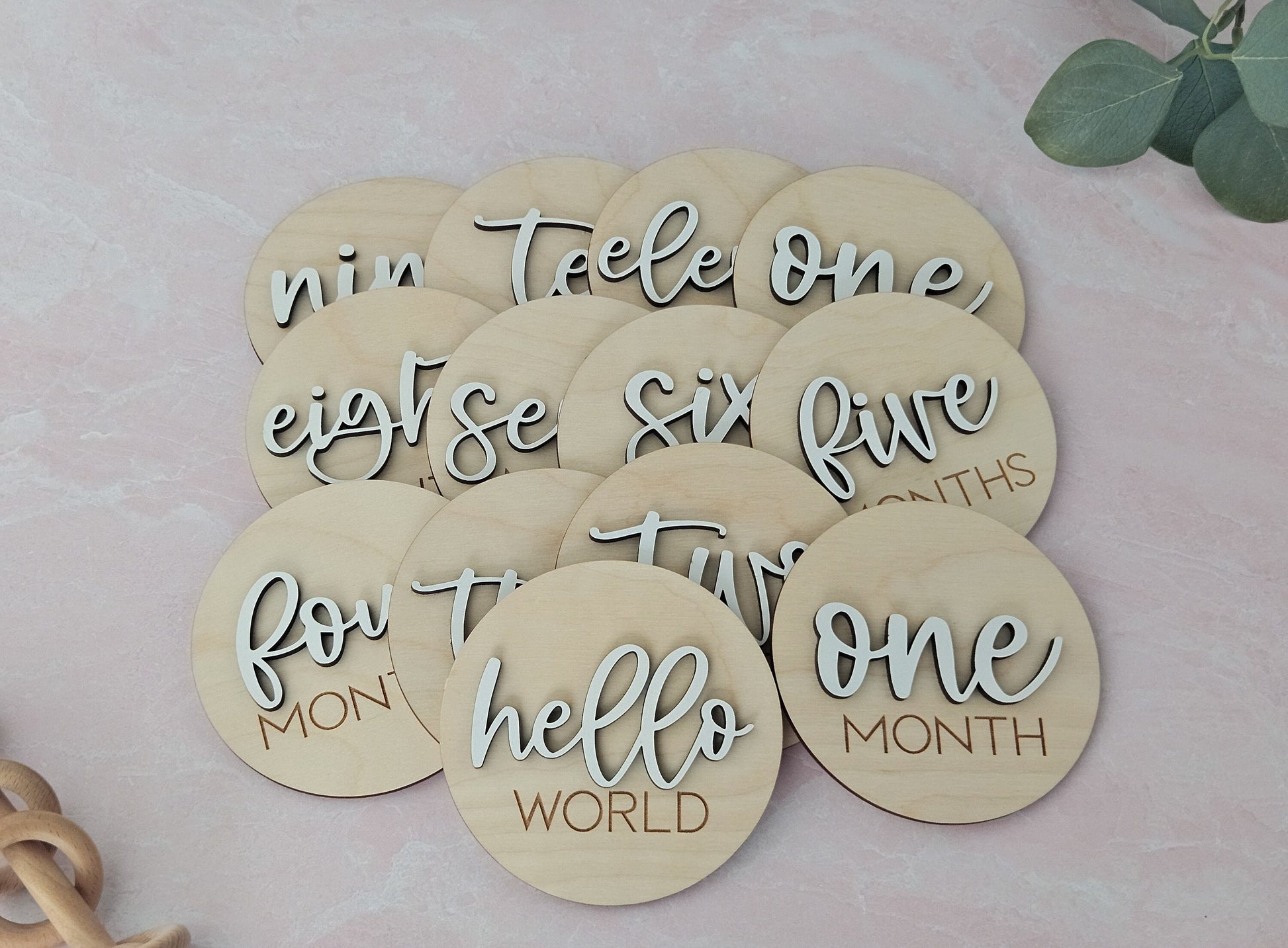 Baby Milestone Discs Set, Wooden Milestone Discs, Monthly Milestone Marker, Baby Keepsake, New Mom Gift, Baby Photo Prop, Milestone Cards