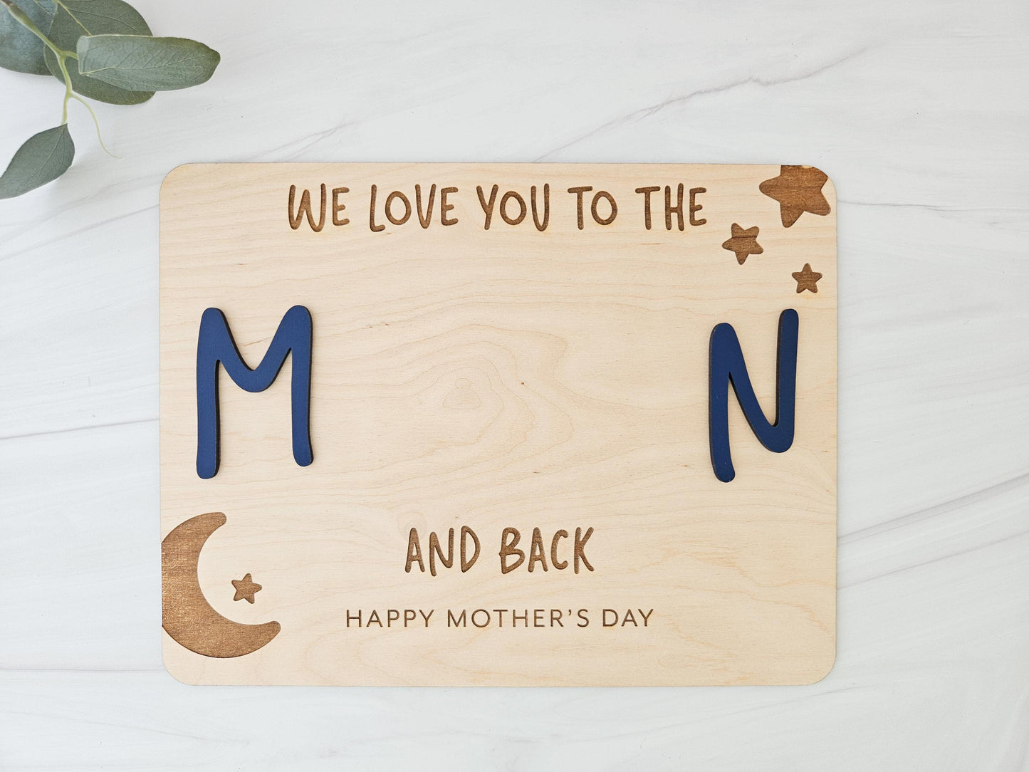 Mother’s Day Handprint Gift – DIY Wood Sign for Mom – Love You to the Moon – Personalized Keepsake – Gift from Kids – Custom Sign
