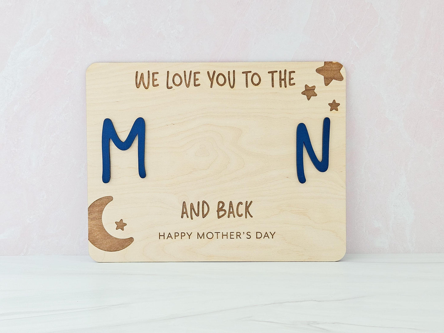 Mother’s Day Handprint Gift – DIY Wood Sign for Mom – Love You to the Moon – Personalized Keepsake – Gift from Kids – Custom Sign