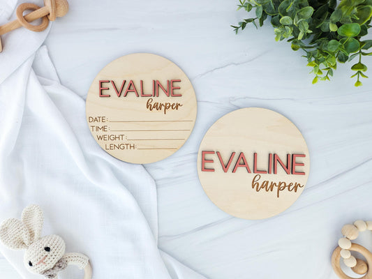 Baby Announcement Sign for Hospital | Baby Birth Stats Sign | Personalized Baby Name Plate | Baby Shower Gift | Baby Name Reveal