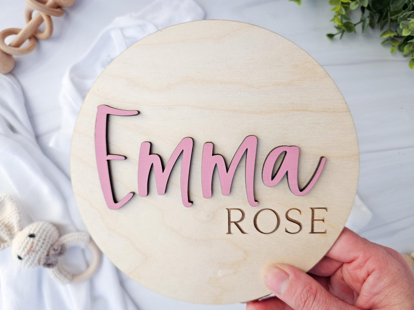 Wooden Birth Announcement Sign – Baby Name Reveal – Footprint Sign – Gift for Expecting Parents – Hospital Name Sign – Newborn Name Sign