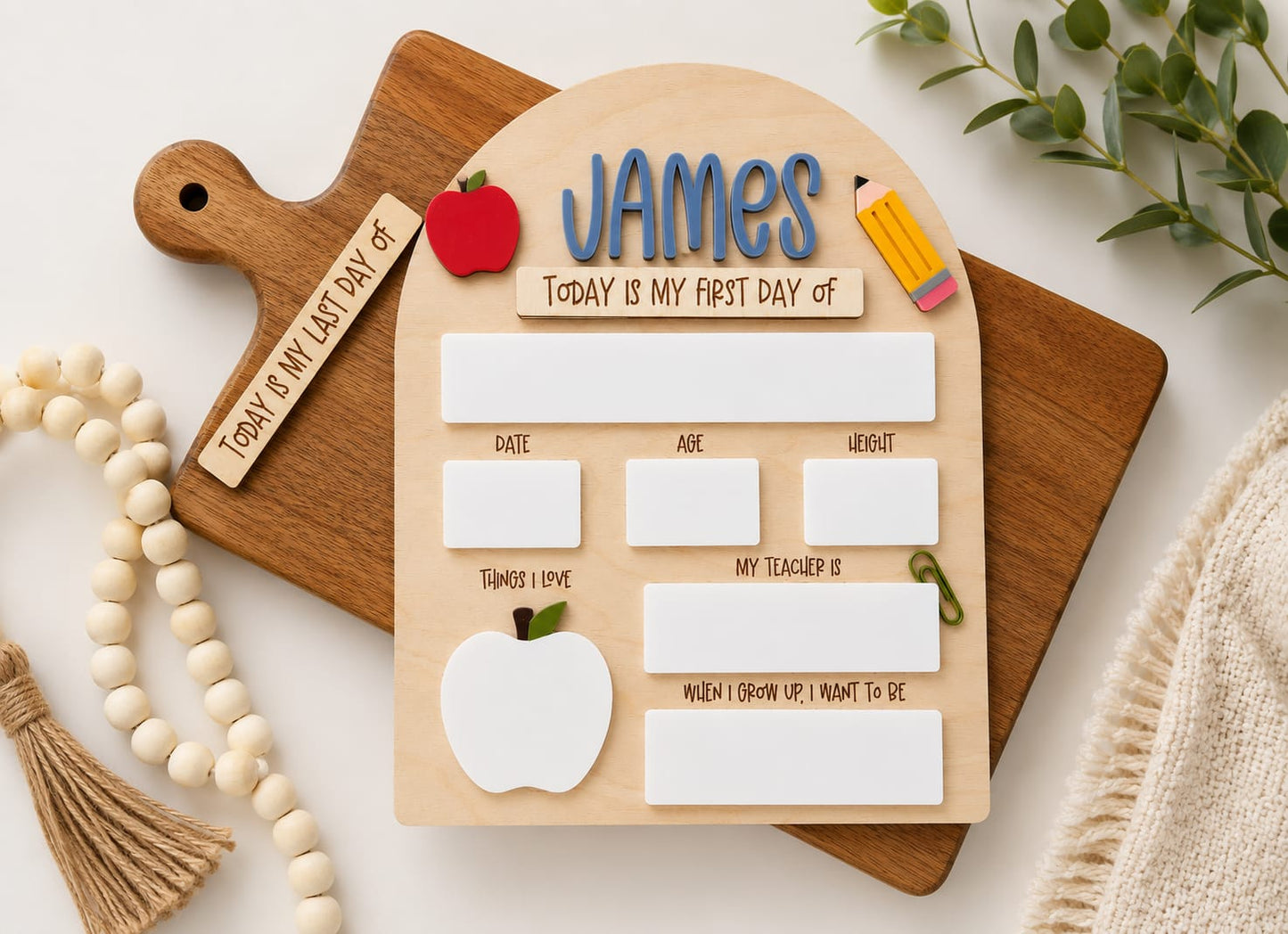 Personalized First and Last Day of School Sign