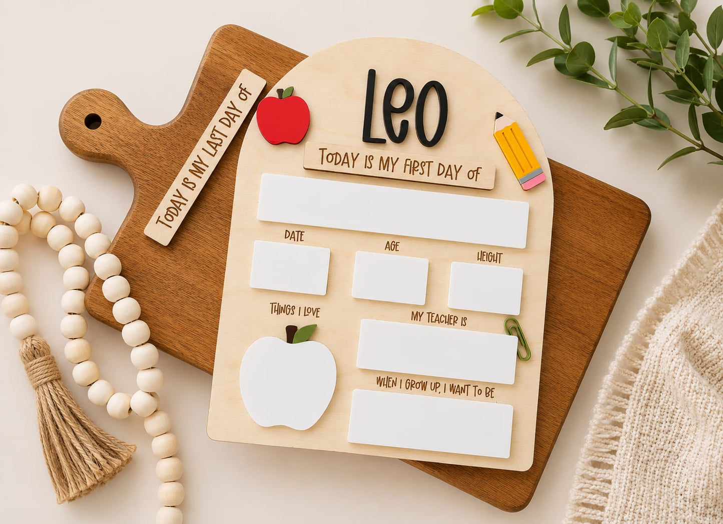 Personalized First and Last Day of School Sign