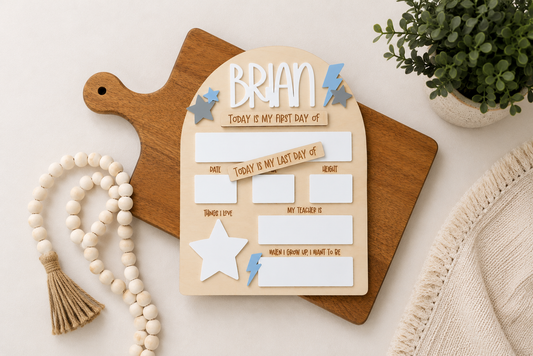 Personalized First & Last Day of School Board – Reusable School Milestone Sign