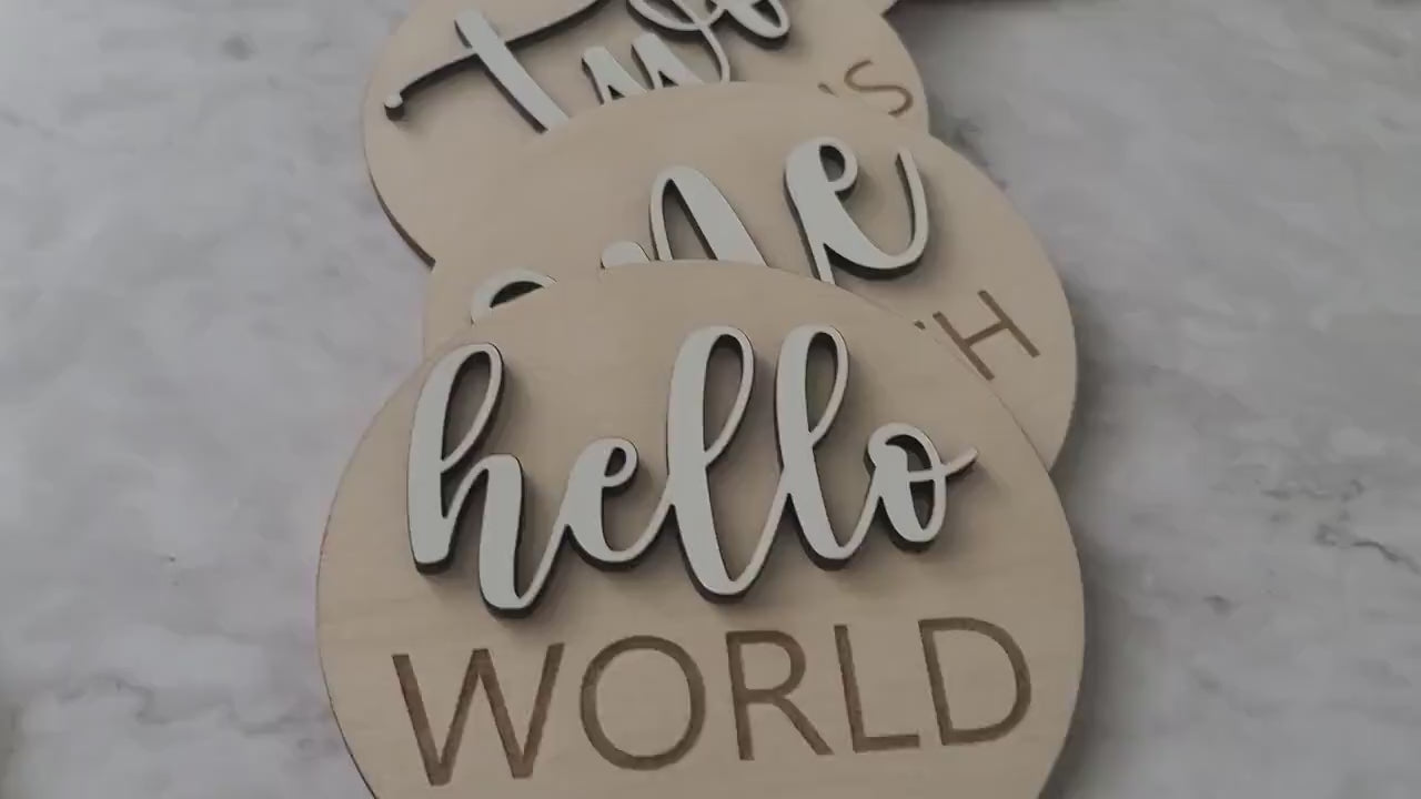 Baby Milestones Cards for Baby Photos | Monthly Milestone Cards | Hello World Hospital Sign | New Baby Gift | Baby Announcement Sign